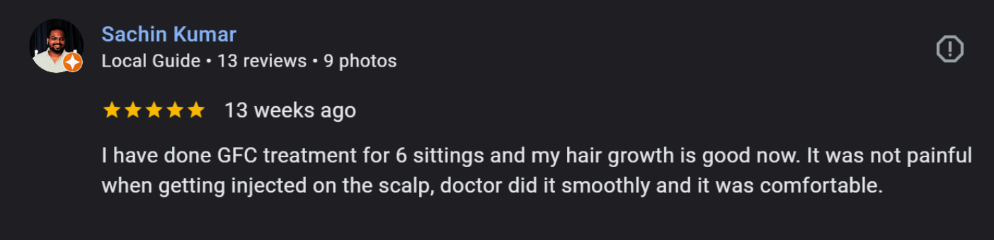 Patient review rating screenshot